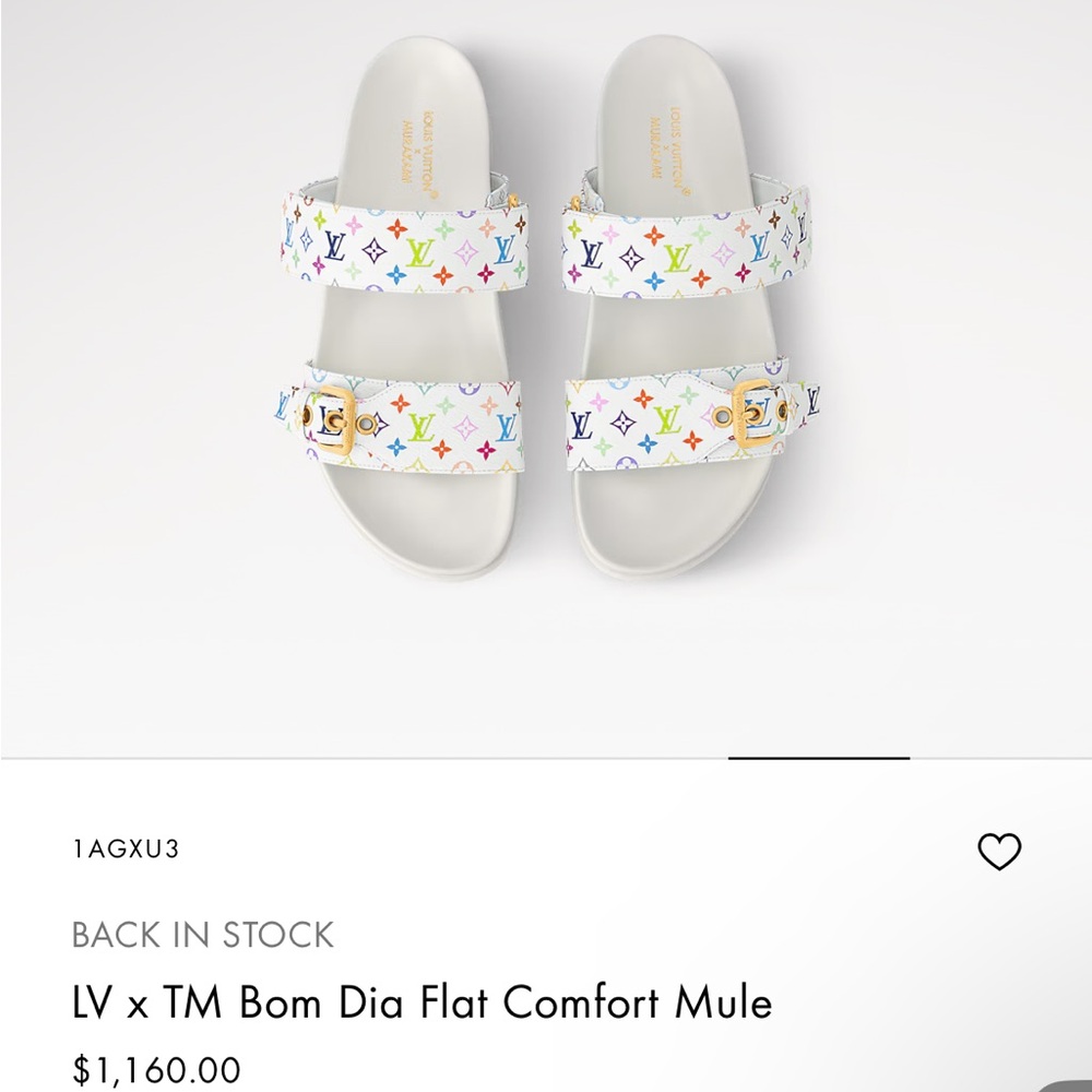 Louis Vuitton White and Gold Sandals with Wide Strap